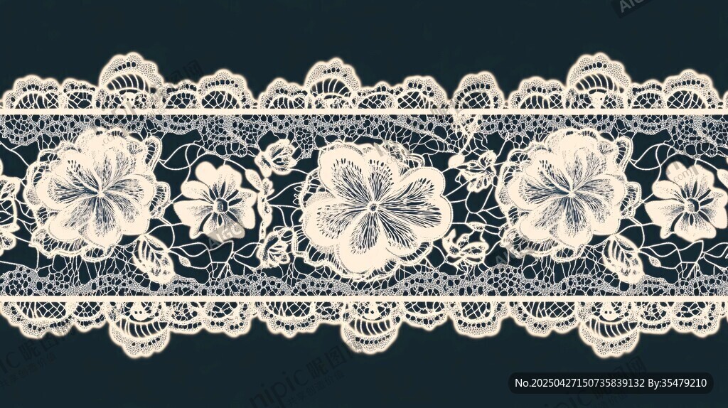 復古花卉蕾絲花邊圖案