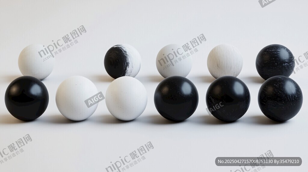 黑白圓球排列展示