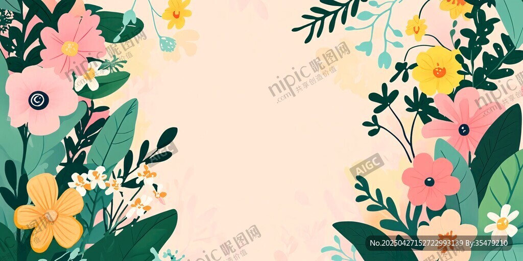 花卉邊框背景圖