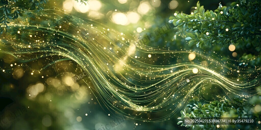 夢幻流光溢彩森林光影特效
