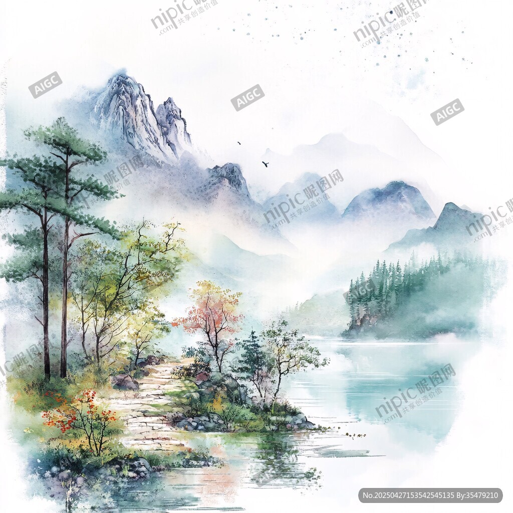 水墨山水間的靜謐小徑