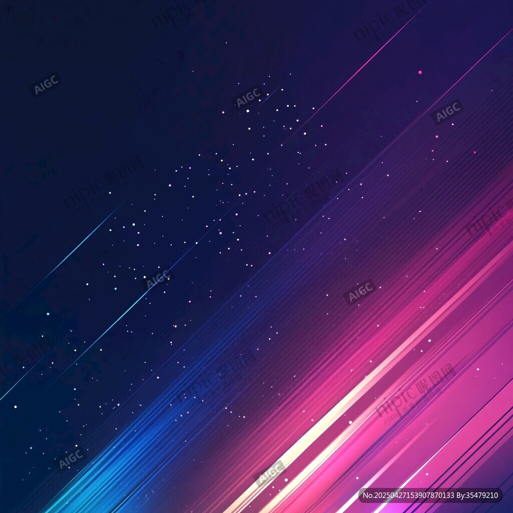炫彩霓虹線條星空背景圖