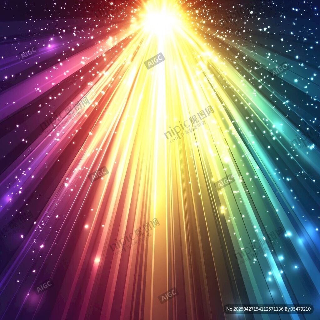 夢(mèng)幻炫彩光線星空背景圖