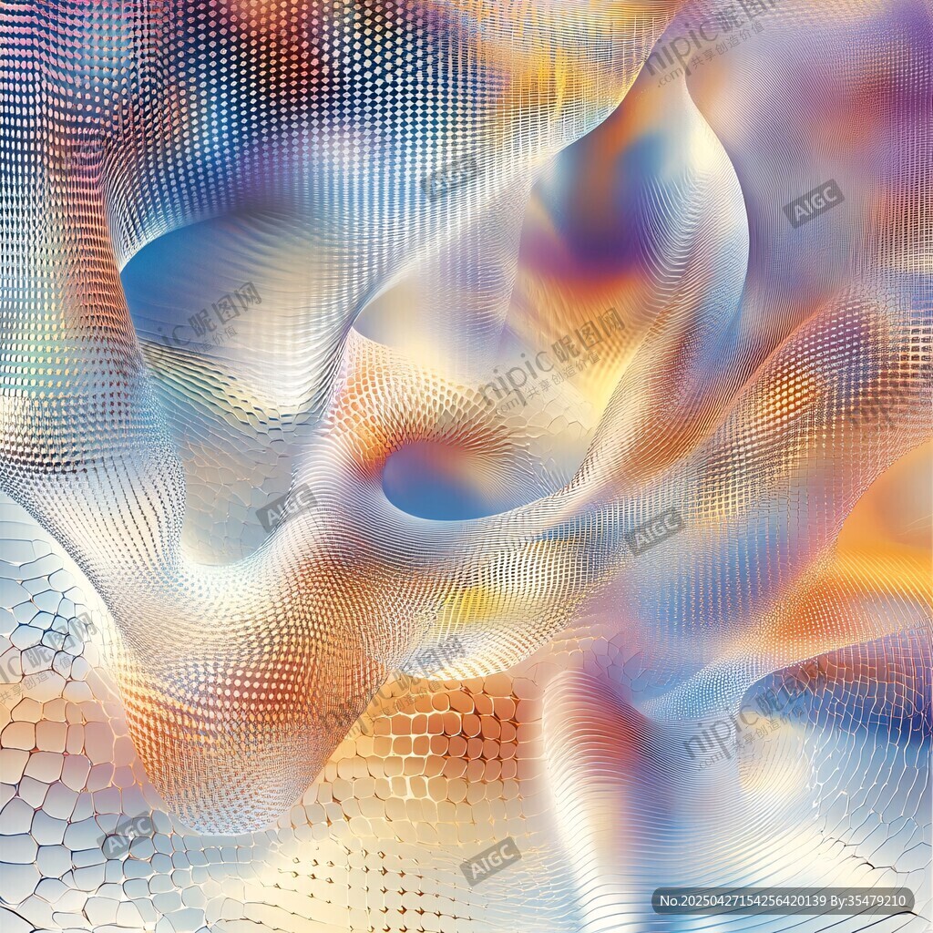 夢幻漸變波紋抽象藝術圖案