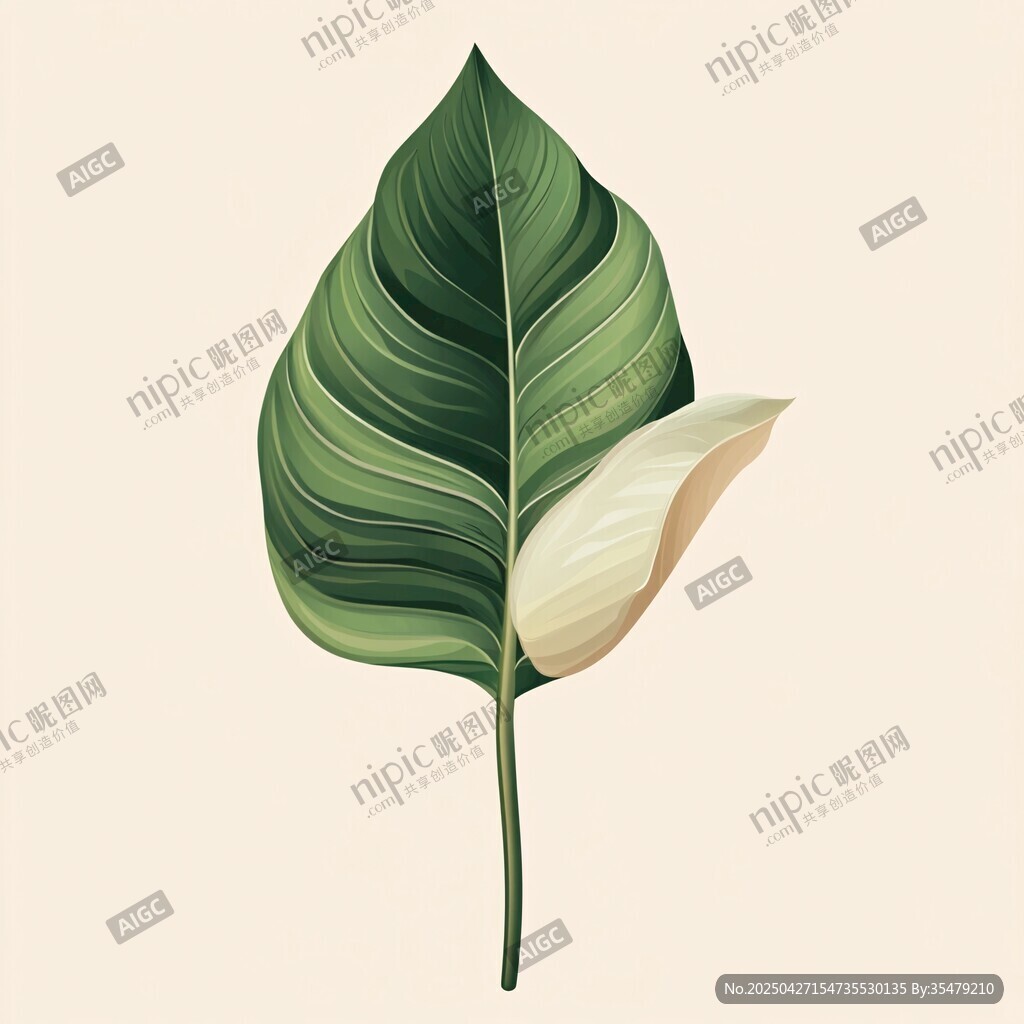 獨特雙色葉片插畫
