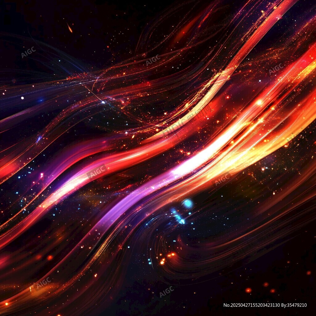 夢幻流光溢彩的宇宙線條