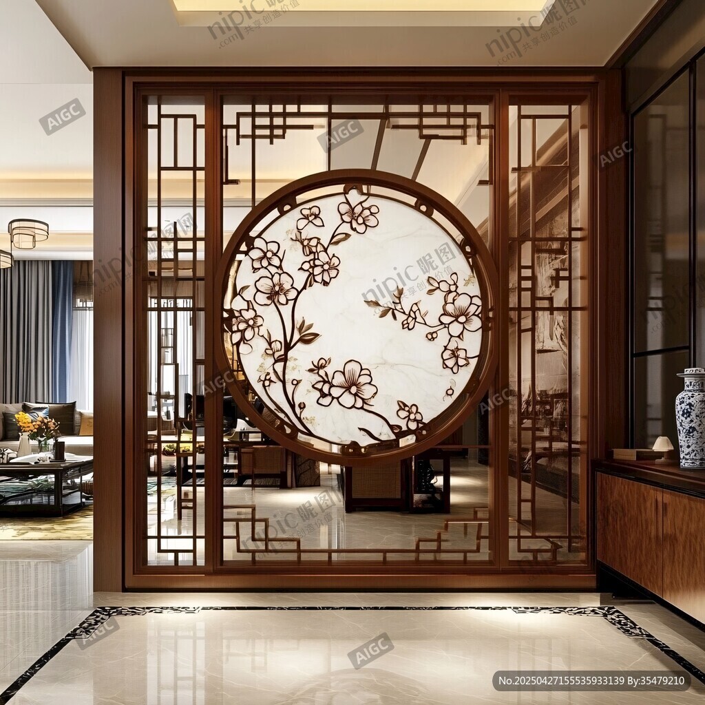 中式雕花屏風(fēng) 雅致家居隔斷