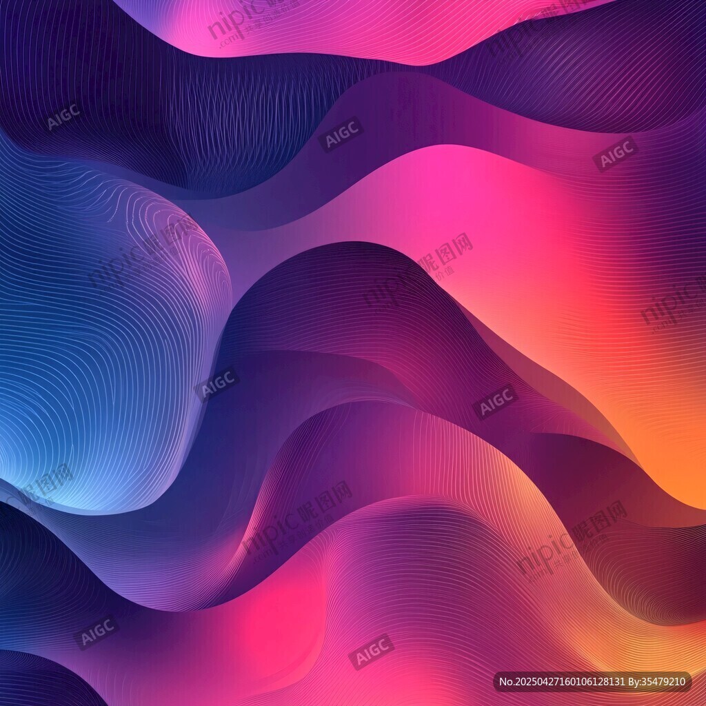 夢幻漸變流體波紋背景圖