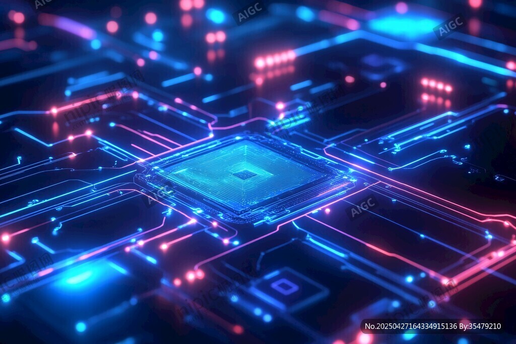 科技芯片電路板夢(mèng)幻光影