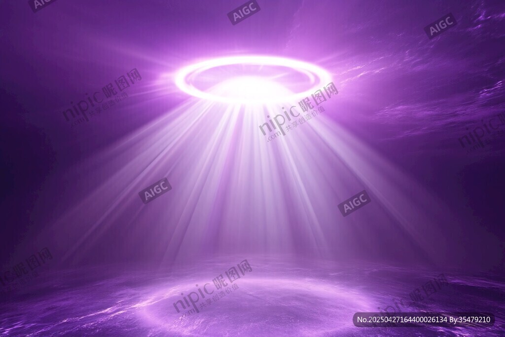 紫色夢幻光暈神秘場景