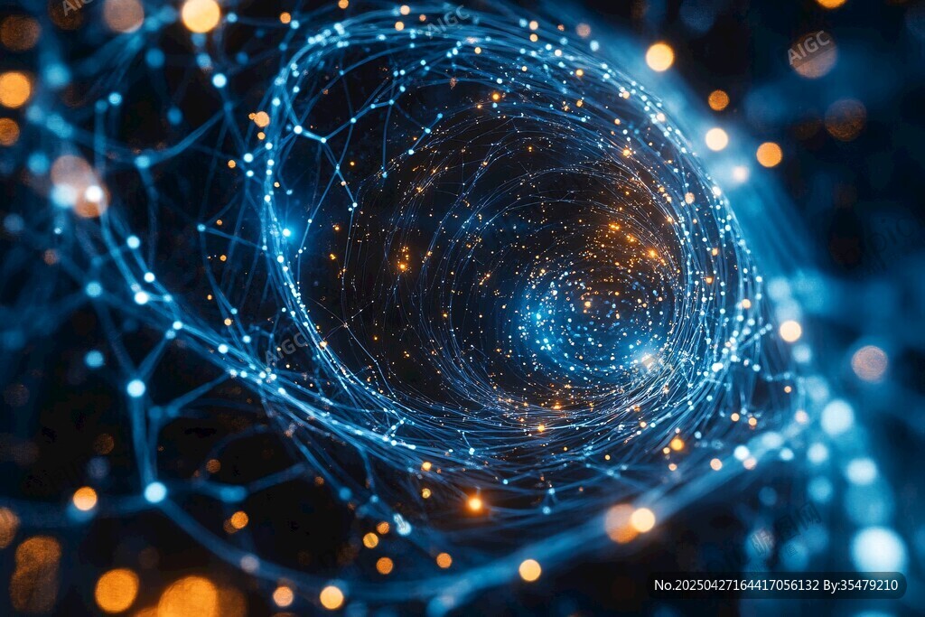 科技感網絡旋渦夢幻圖景