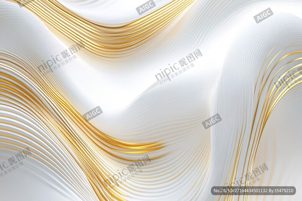 金白交織流動抽象紋理背景