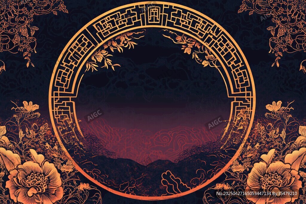 中式古典花紋背景圖案