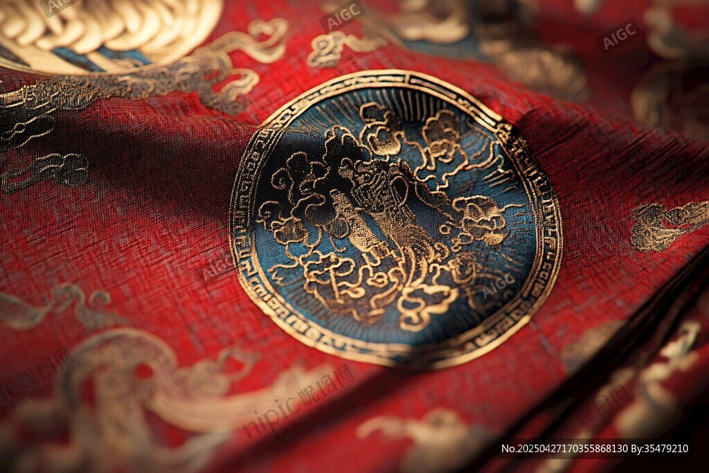 中式傳統刺繡精美布料圖案
