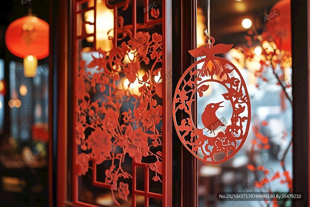 喜慶窗花裝點(diǎn)中式傳統(tǒng)氛圍