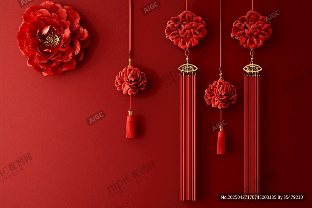 中國風(fēng)紅色喜慶掛飾擺件