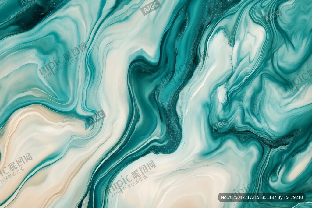 藍綠流體藝術紋理背景