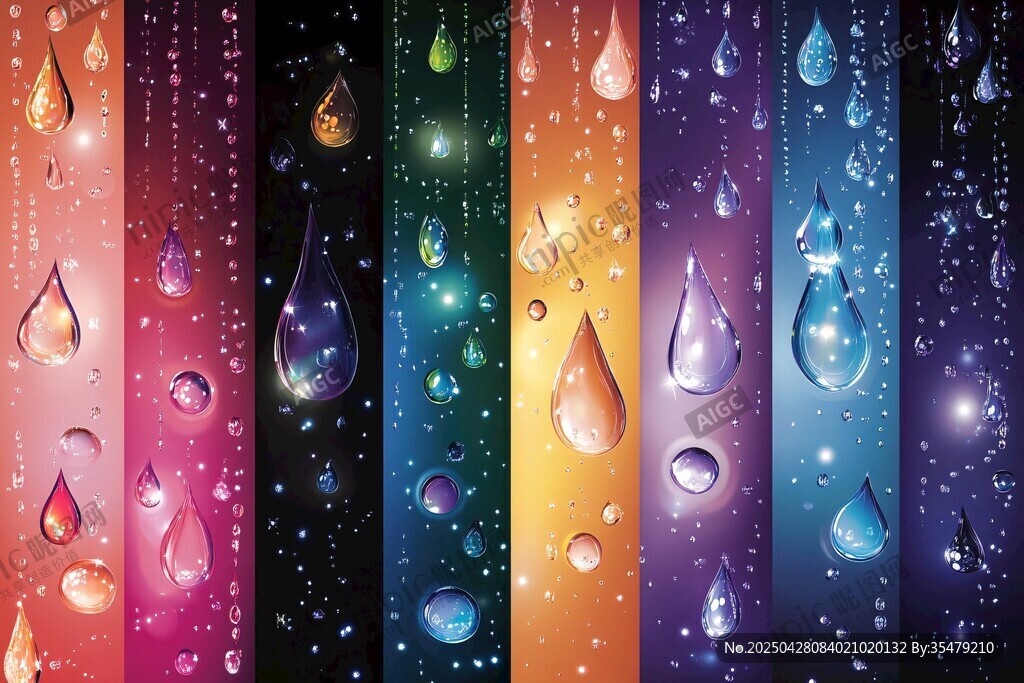 夢幻多彩水滴背景圖案
