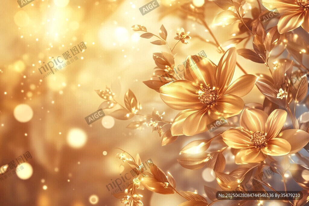 金色繁花 夢幻光斑背景