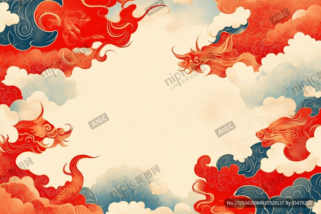祥龍?jiān)坪Ｖ惺絿?guó)風(fēng)背景圖