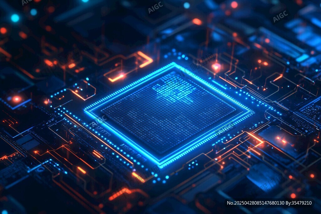 科技感芯片電路板特寫(xiě)