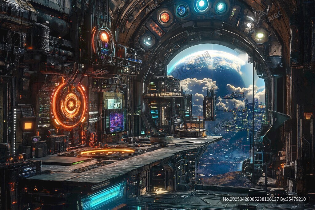 未來(lái)太空科技操控室景觀