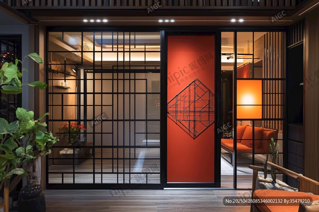 中式雅致客廳與隔斷設(shè)計