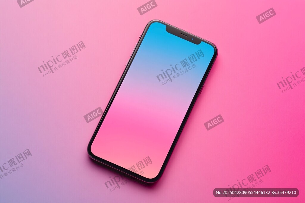 時尚漸變色手機展示