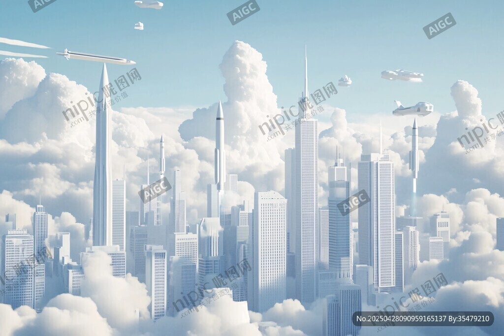 云端上的未來都市景觀