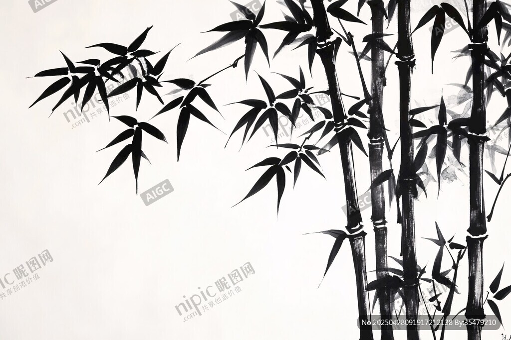水墨風竹影