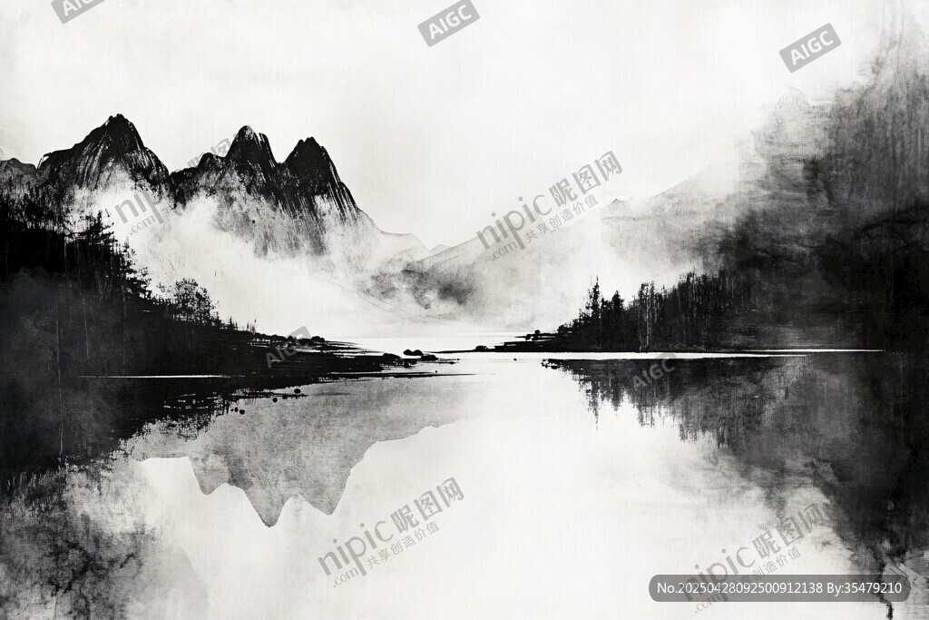 水墨山水間的靜謐之境