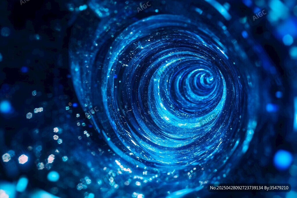 藍色夢幻旋渦宇宙星空圖