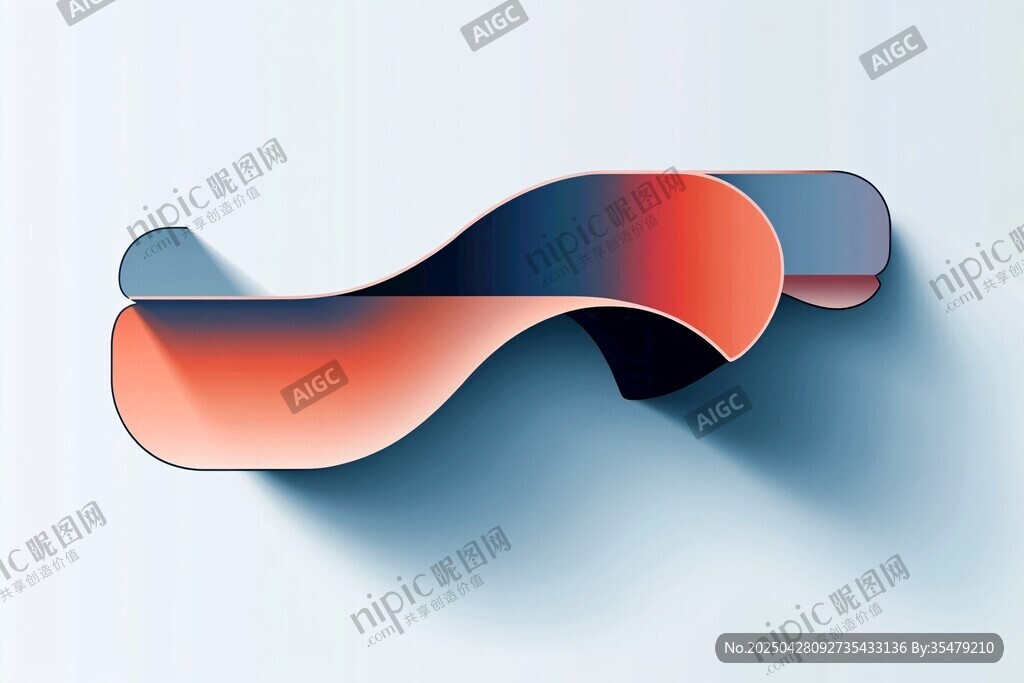 漸變波浪形立體圖形設(shè)計