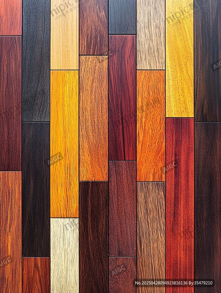 多彩拼接木地板紋理展示