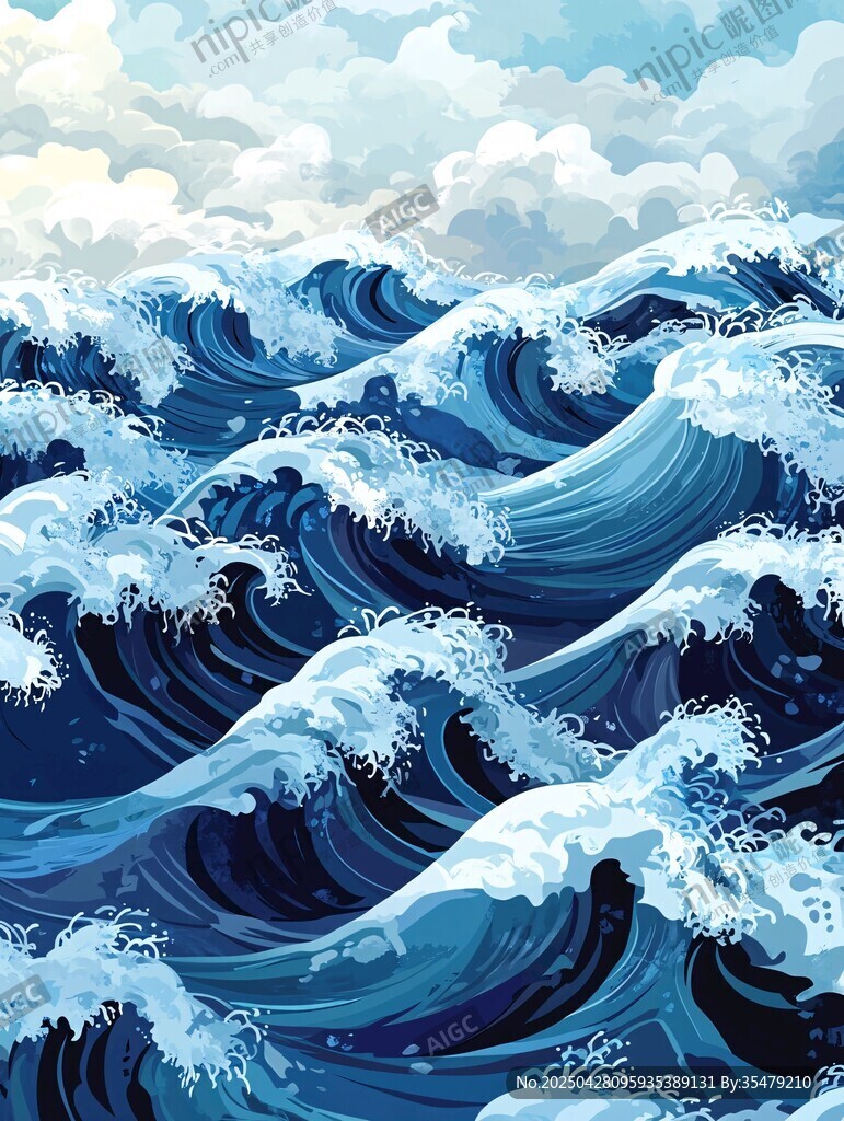 洶涌海浪與天際壯麗景觀