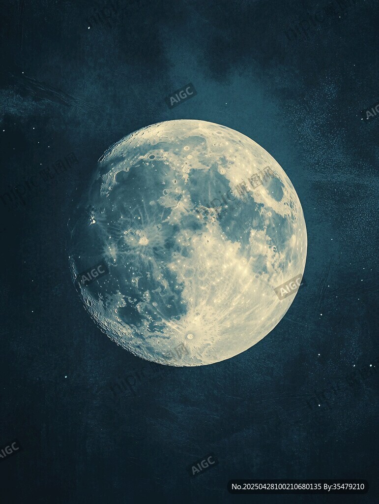 夜空中的皎潔滿月