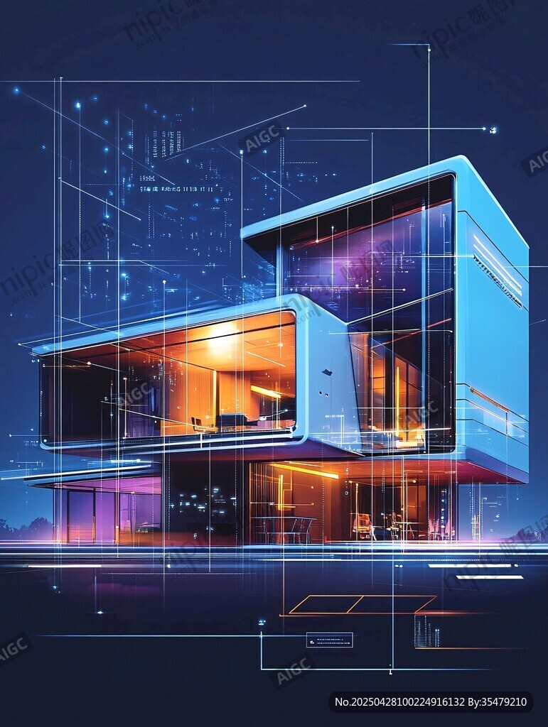 未來感科技風現代建筑設計