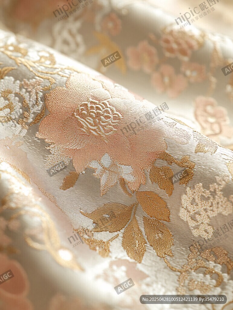 精美花卉圖案絲綢面料