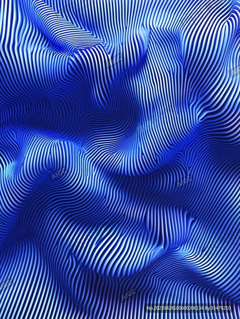 藍色波紋線條抽象背景圖