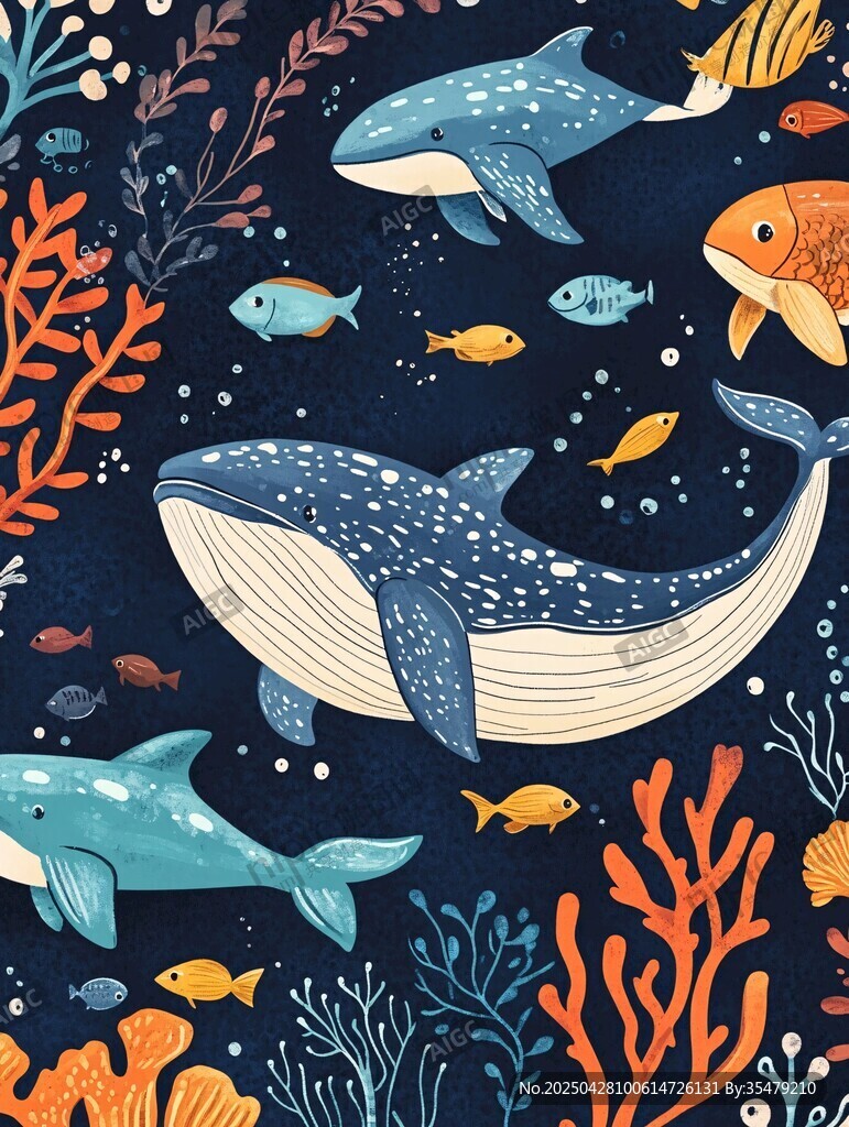 海洋動物的奇幻海底世界