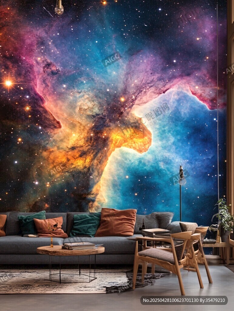 夢幻星空客廳墻面裝飾