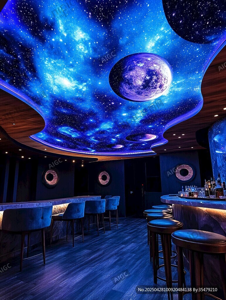夢(mèng)幻星空主題酒吧空間