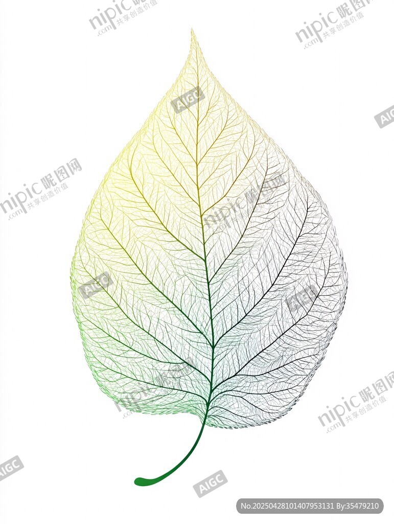 夢幻漸變?nèi)~脈葉形插畫