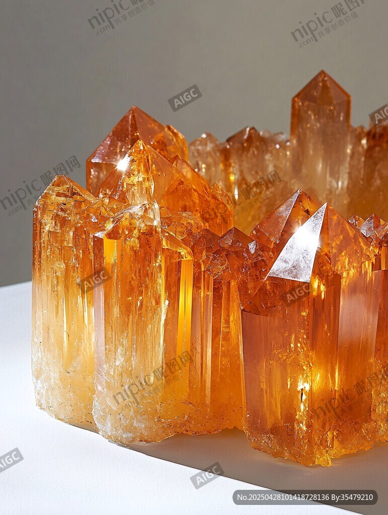 橙色水晶簇 獨(dú)特自然之美