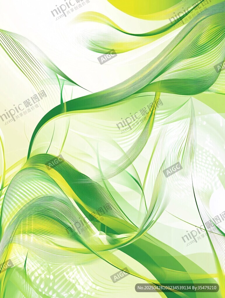 清新綠色動感線條背景圖
