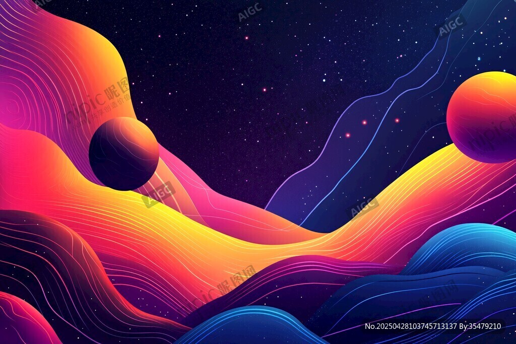 夢幻宇宙彩色流體景觀
