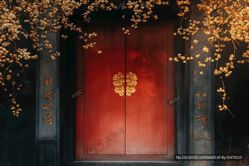 紅門金飾 秋意古景