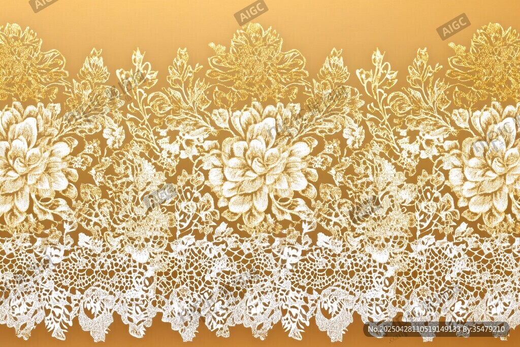 金色花卉蕾絲精美圖案