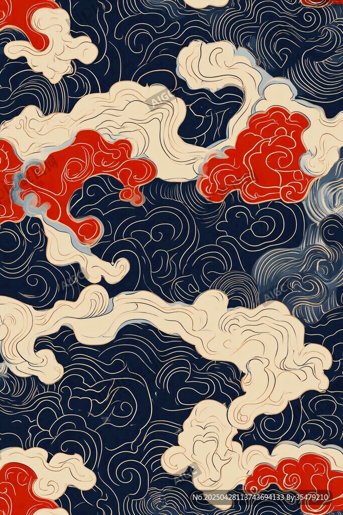 中式云紋圖案設計