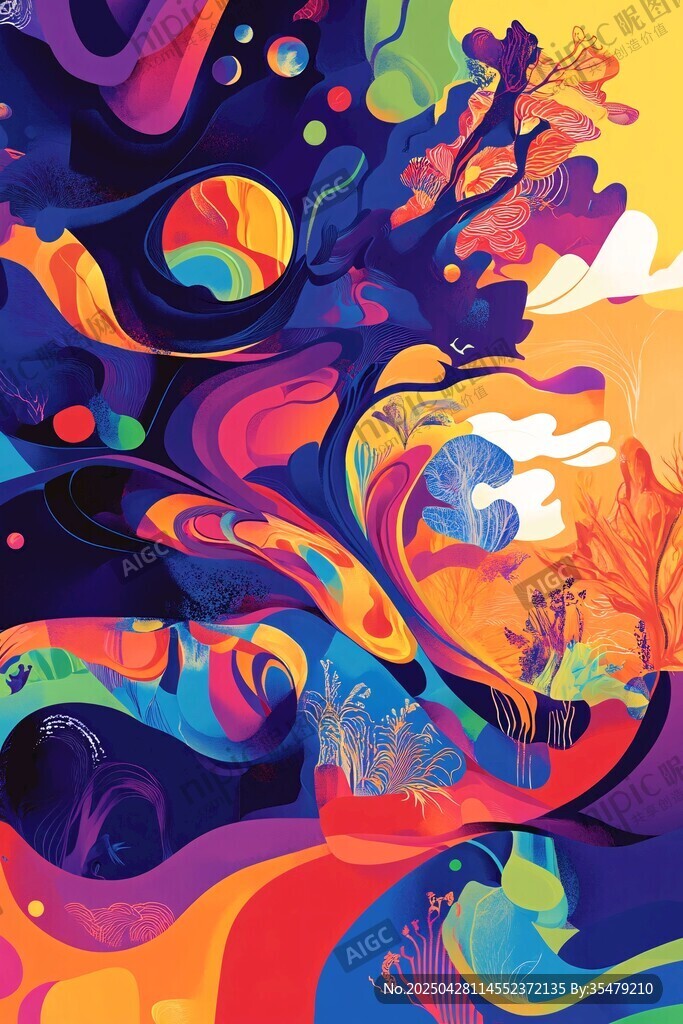 奇幻多彩的抽象藝術景觀